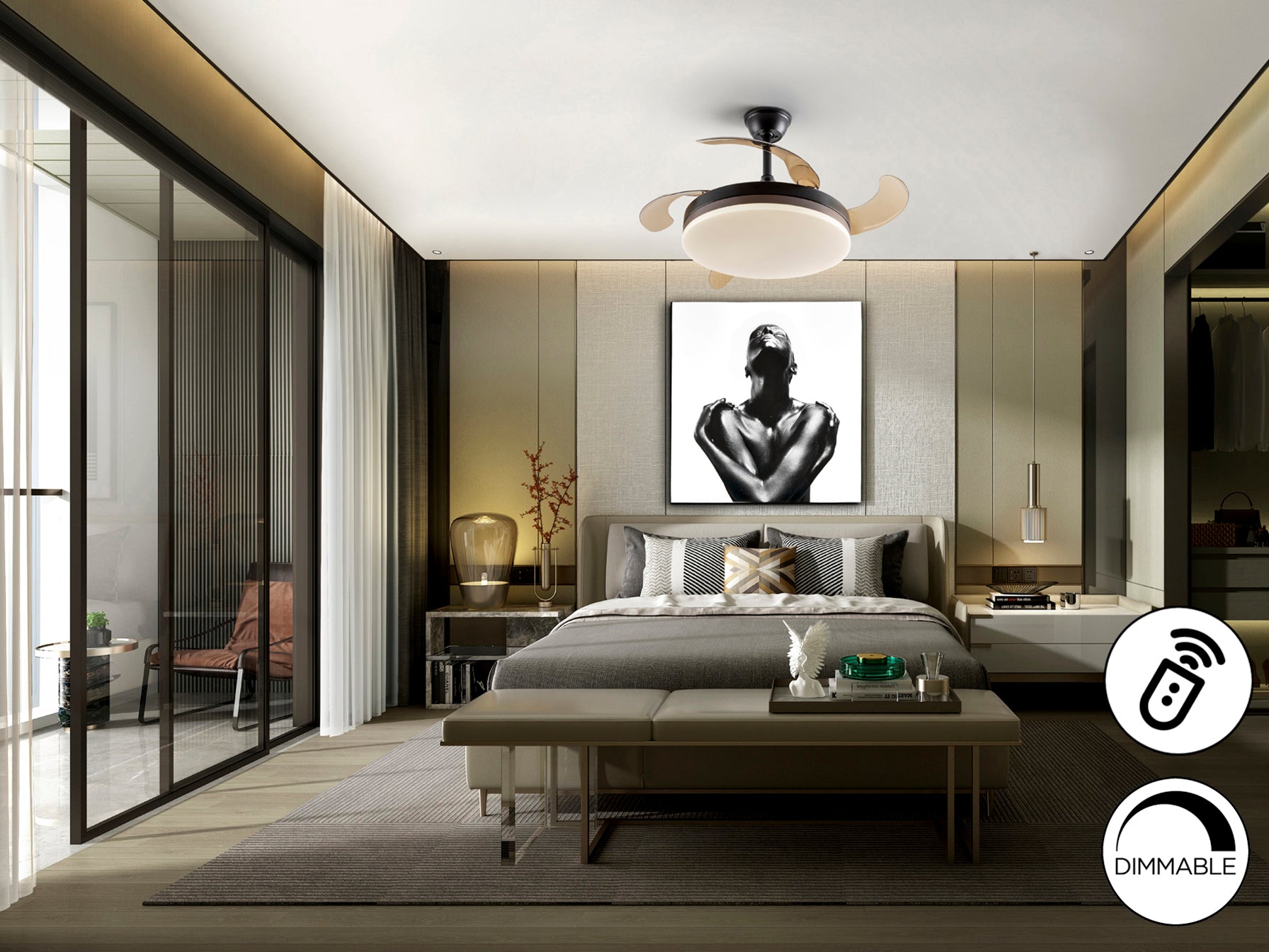 Ventilador Techo Negro Schuller Vento - Diseño Moderno | luzguru.com