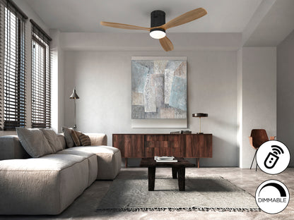 Ventilador Techo Siroco Negro Nogal - Schuller - Calidad Premium | luzguru.com