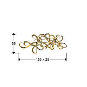 Medidas Escultura Medusa Schuller 408493: 155x55x25 cm.  Acero dorado.

