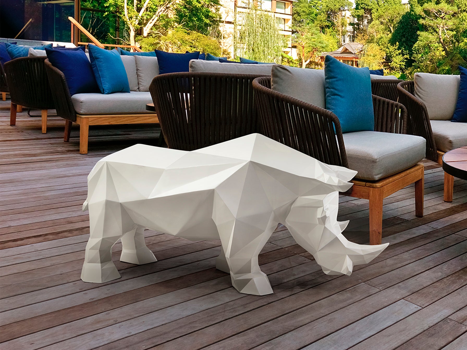 Figura Decorativa Rinoceronte Blanco - Schuller Future Rhino | luzguru.com