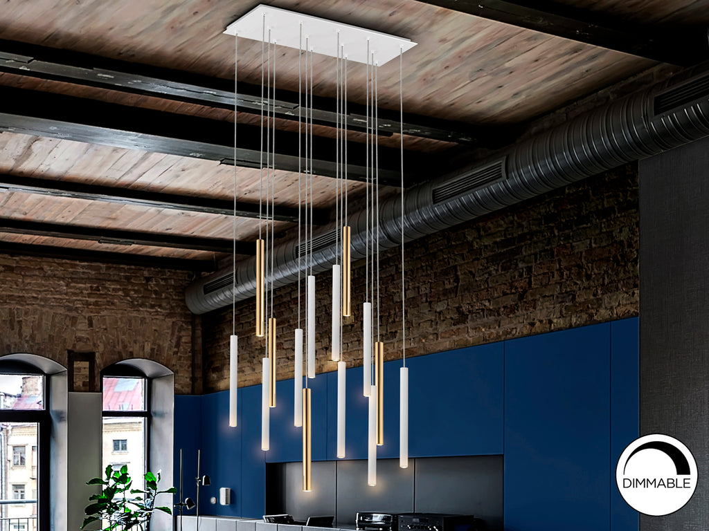 Lámpara Moderna Oro/Blanco 14 Luces - Schuller - Calidad Premium | luzguru.com