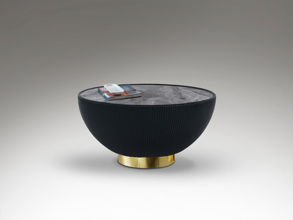 Mesa Centro Negra y Latón Schuller - Diseño Moderno | luzguru.com