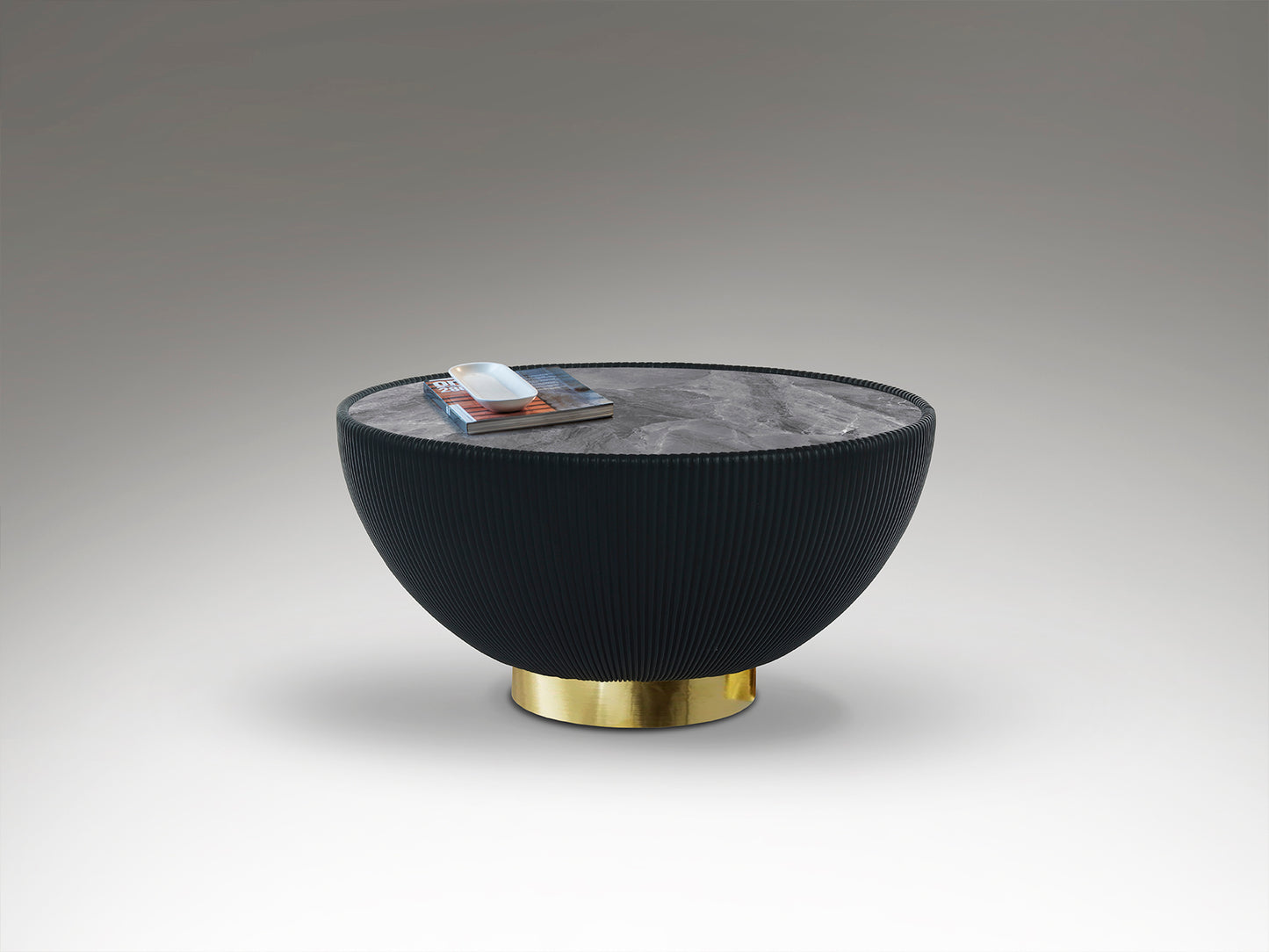 Mesa Centro Negra y Latón Schuller - Diseño Moderno | luzguru.com