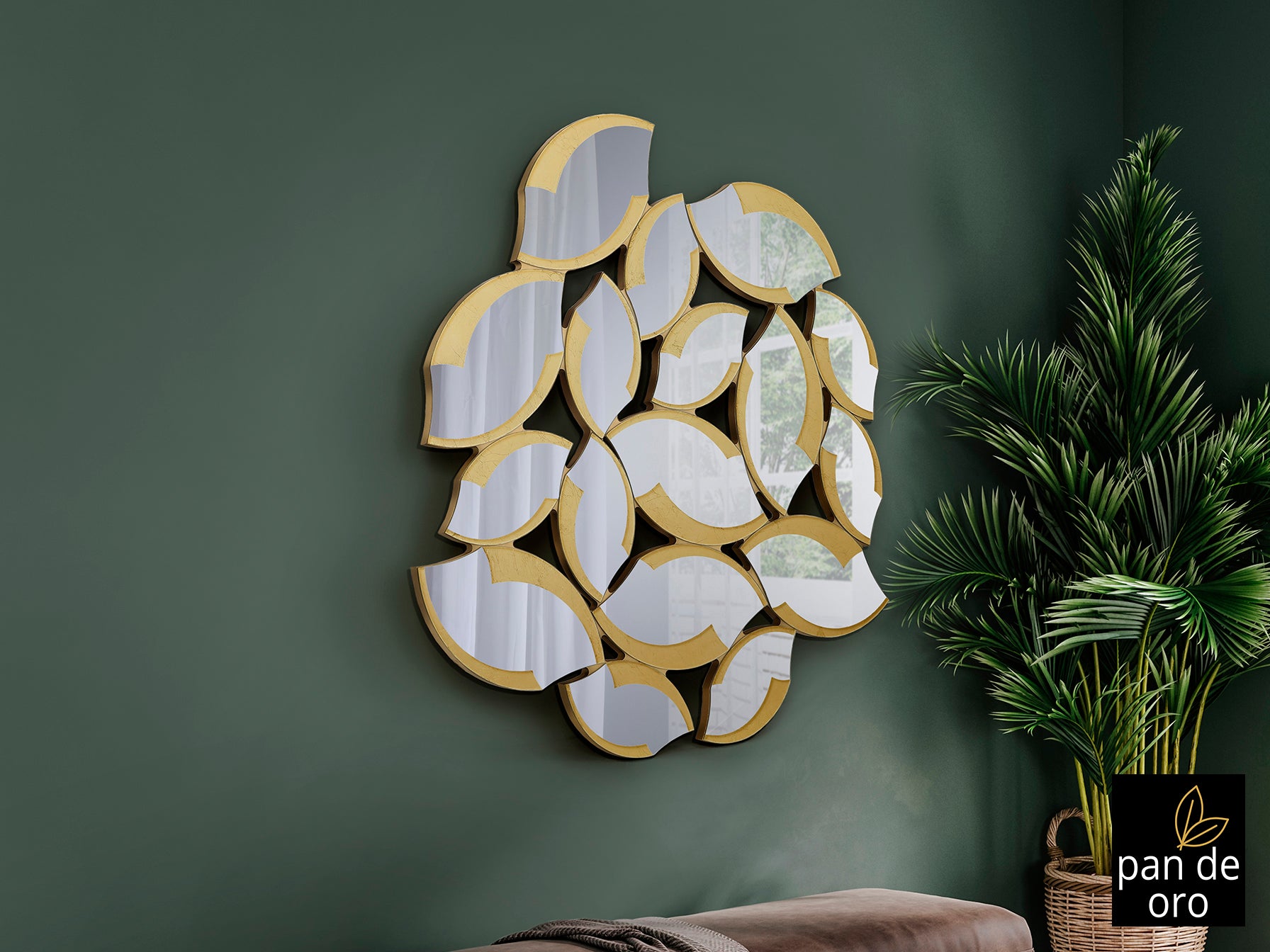 Espejo Moderno Pan de Oro - Schuller Sandal | luzguru.com