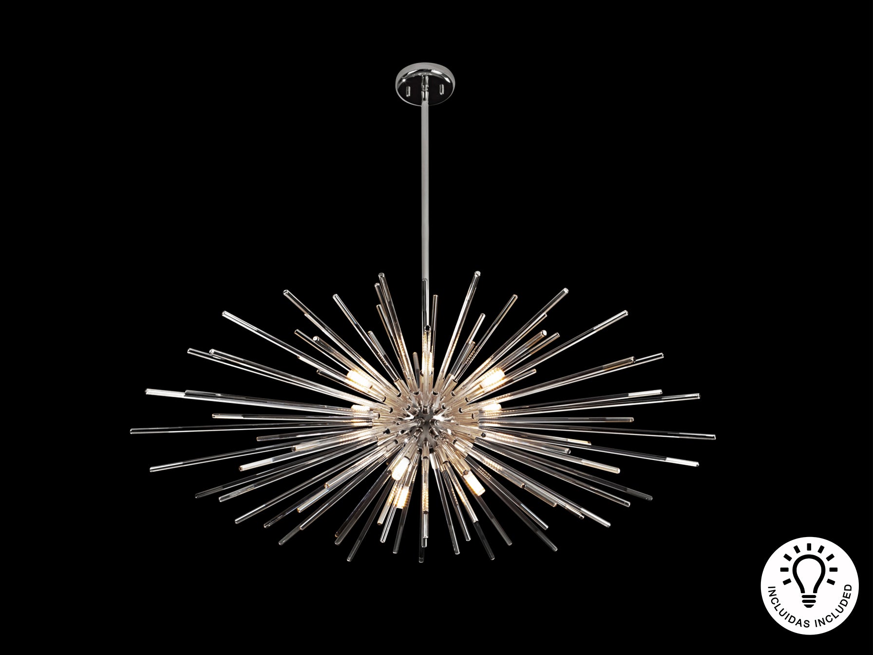 Lámpara Moderna Cromada Schuller - Evasión 9 Luces | luzguru.com