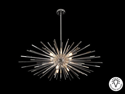 Lámpara Moderna Cromada Schuller - Evasión 9 Luces | luzguru.com