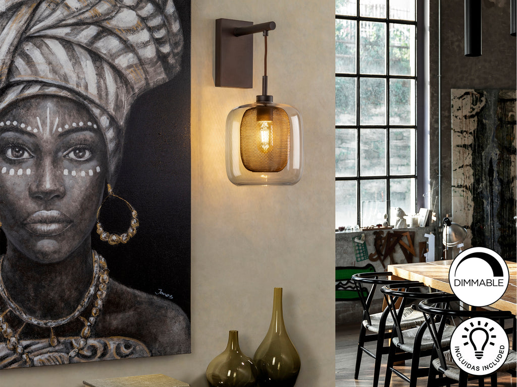 Aplique de Pared Fox Chocolate - Schuller - Calidad Premium | luzguru.com