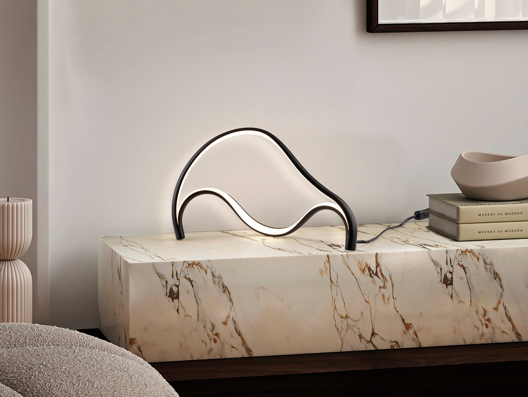 Lámpara Sobremesa Negra Moderna - Schuller Danza | luzguru.com