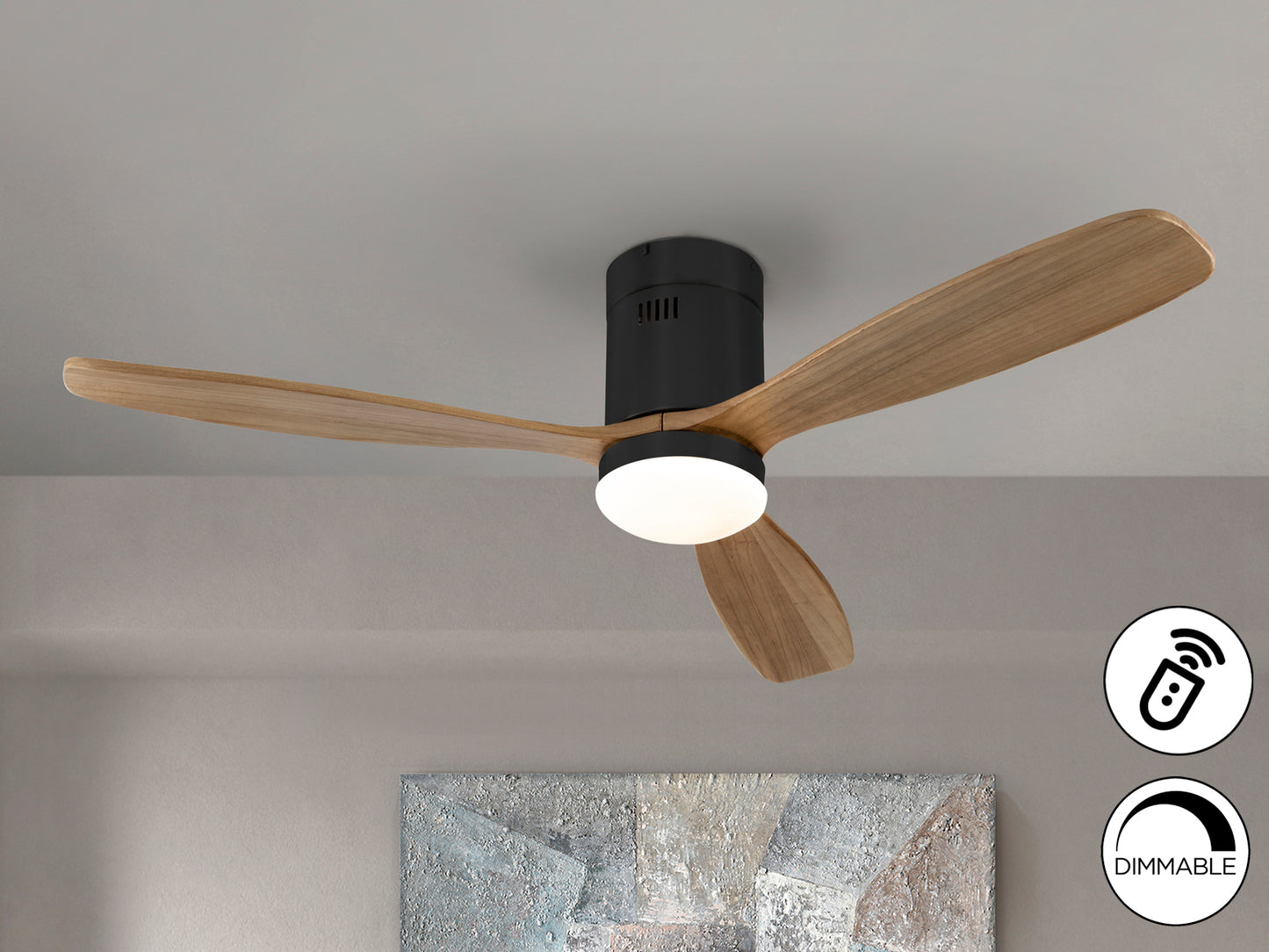 Ventilador Techo Siroco Negro Nogal - Schuller - Calidad Premium | luzguru.com