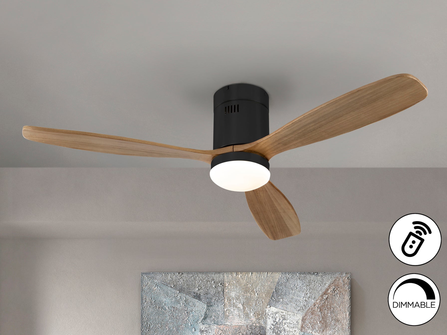 Ventilador Techo Siroco Negro Nogal - Schuller - Calidad Premium | luzguru.com