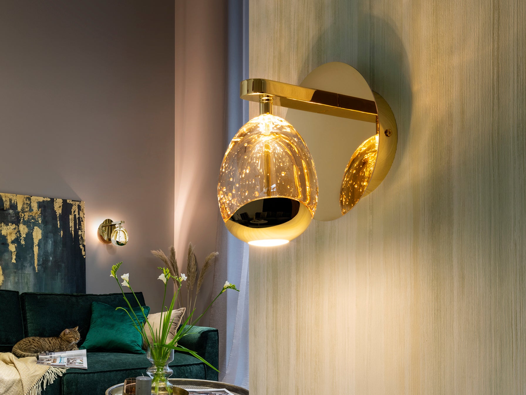Aplique de Pared Dorado ROCIO - Schuller - Calidad Premium | luzguru.com