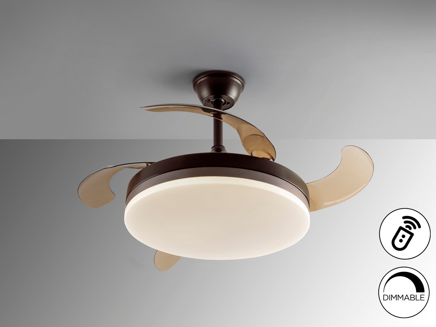 Ventilador Techo Schuller Vento Marrón -  Luz Regulable | luzguru.com