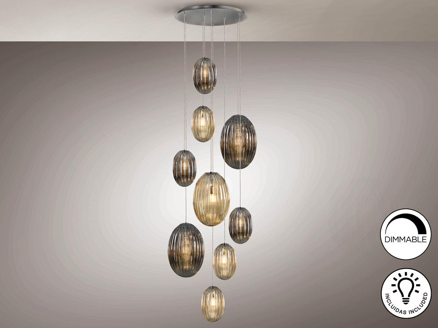 Lámpara de techo Schuller Ovila 752367 - 9 luces - luzguru.com