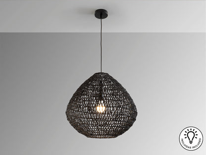 Lámpara de Papel Trenzado Negra - Schuller Maon | luzguru.com