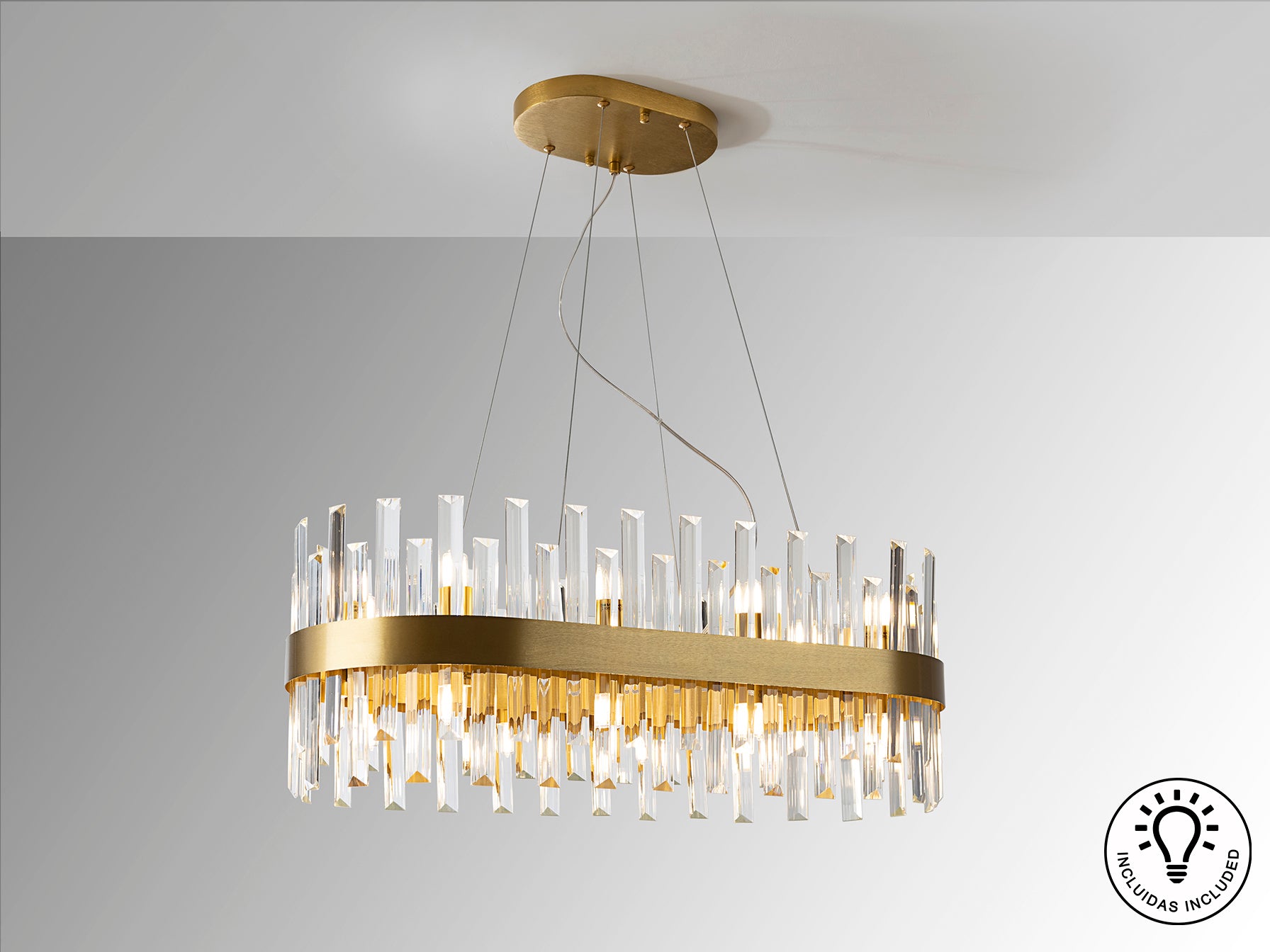 Lámpara Ovalada Oro Schuller Grace - Iluminación de Lujo | luzguru.com