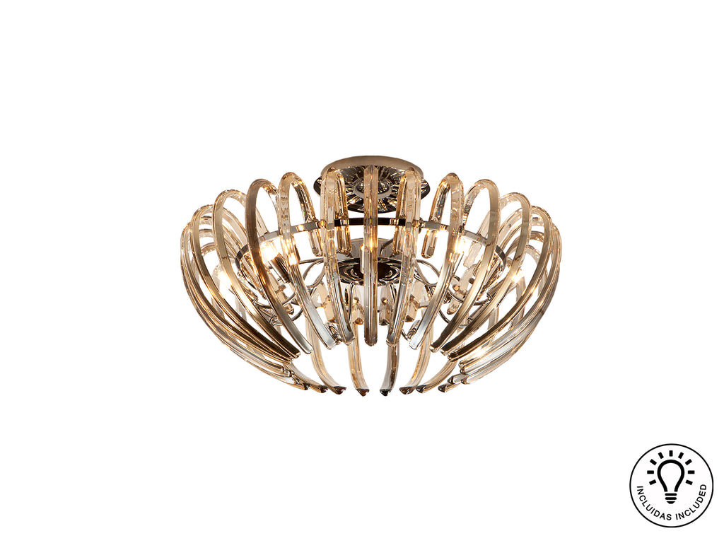 Schuller 876360 - Plafón Ariadna Champagne 9 Luces - luzguru.com