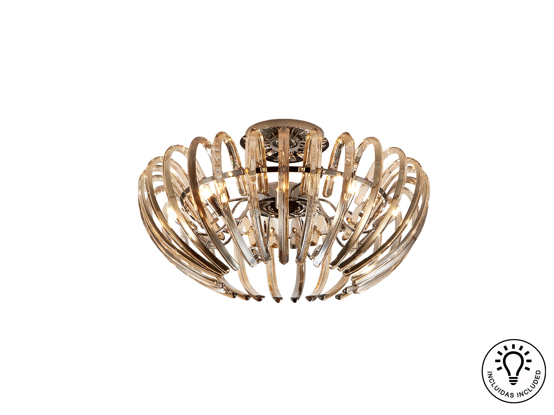 Schuller 876360 - Plafón Ariadna Champagne 9 Luces - luzguru.com