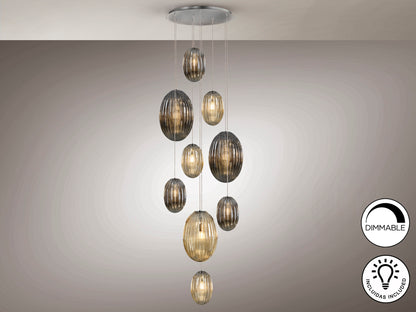 Lámpara Techo Schuller Ovila - Diseño Moderno 9 Luces | luzguru.com