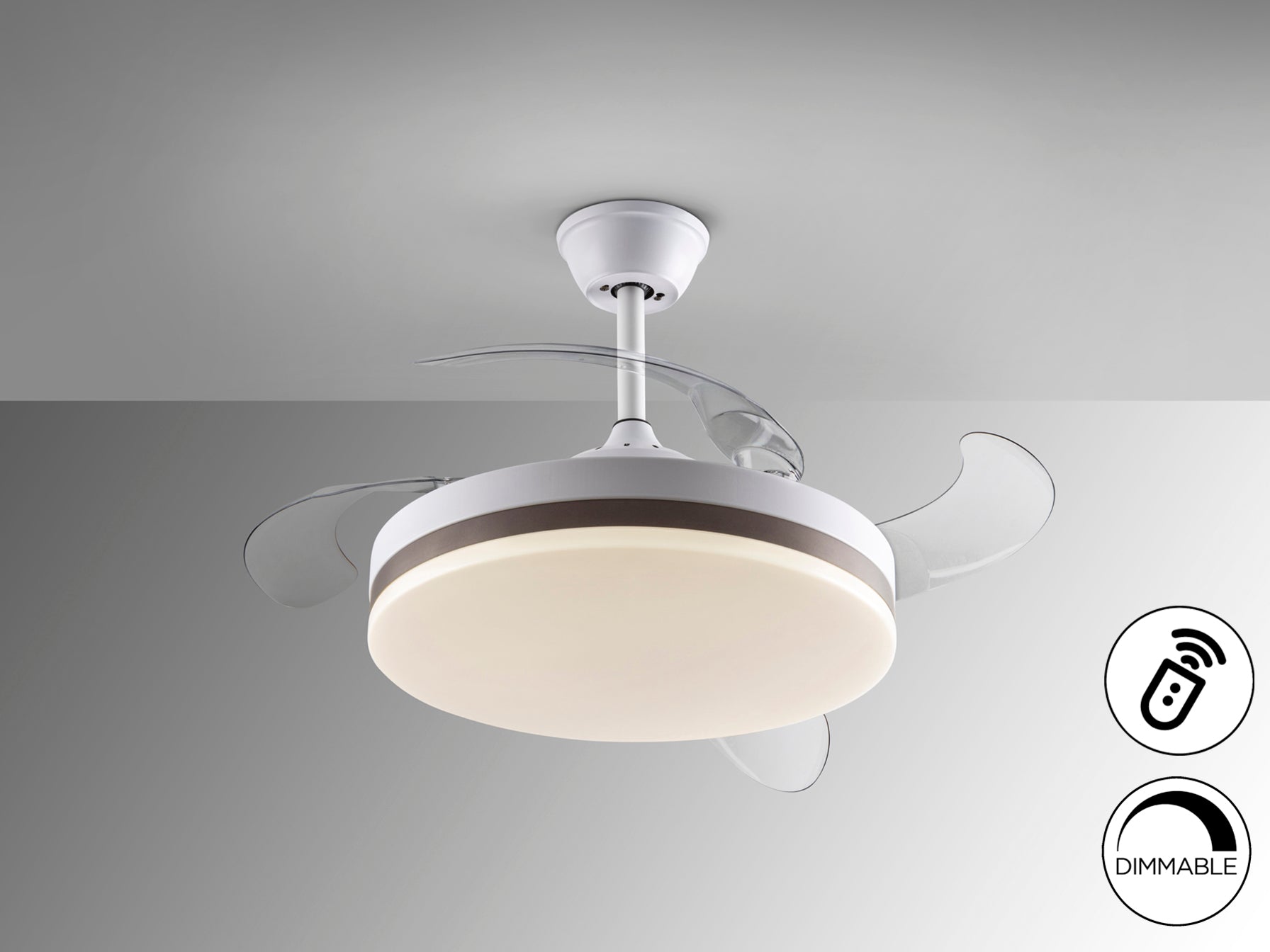 Ventilador Techo Schuller Vento - Blanco - Dimmable - luzguru.com