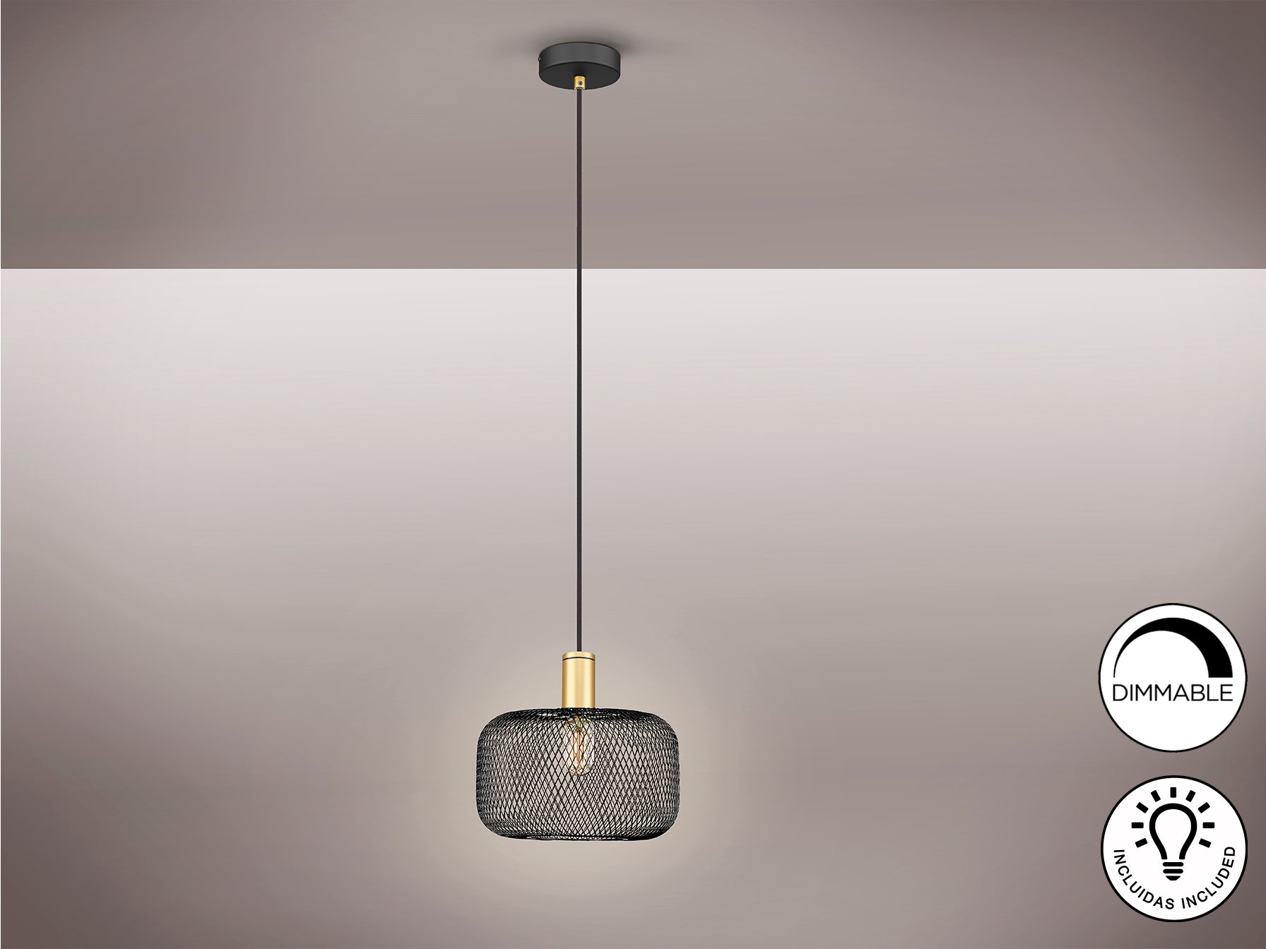 Lámpara Moderna Oro Negro - Schuller Osiris | luzguru.com