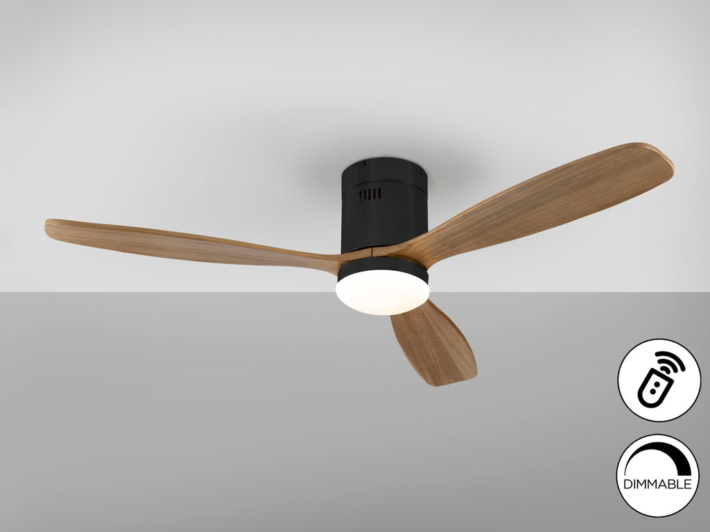 Ventilador Techo Siroco Negro Nogal - Schuller - Calidad Premium | luzguru.com