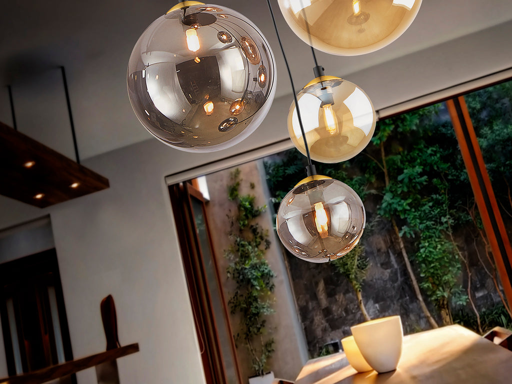 Lámpara Moderna 5 Luces Negro y Latón - Schuller Dark | luzguru.com