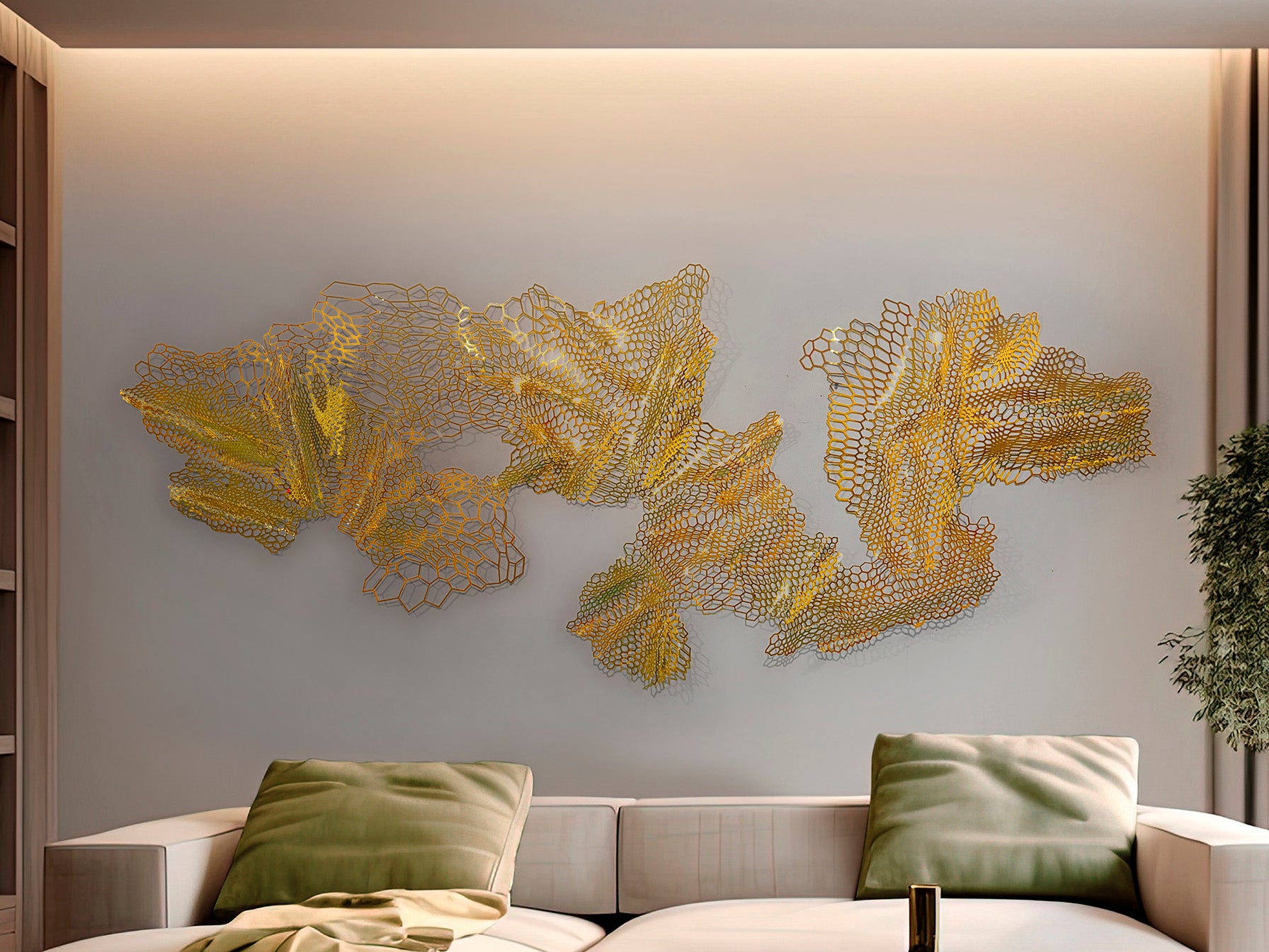 SCHULLER 589536 - Escultura de Pared Drako Dorado - LUZGURÚ