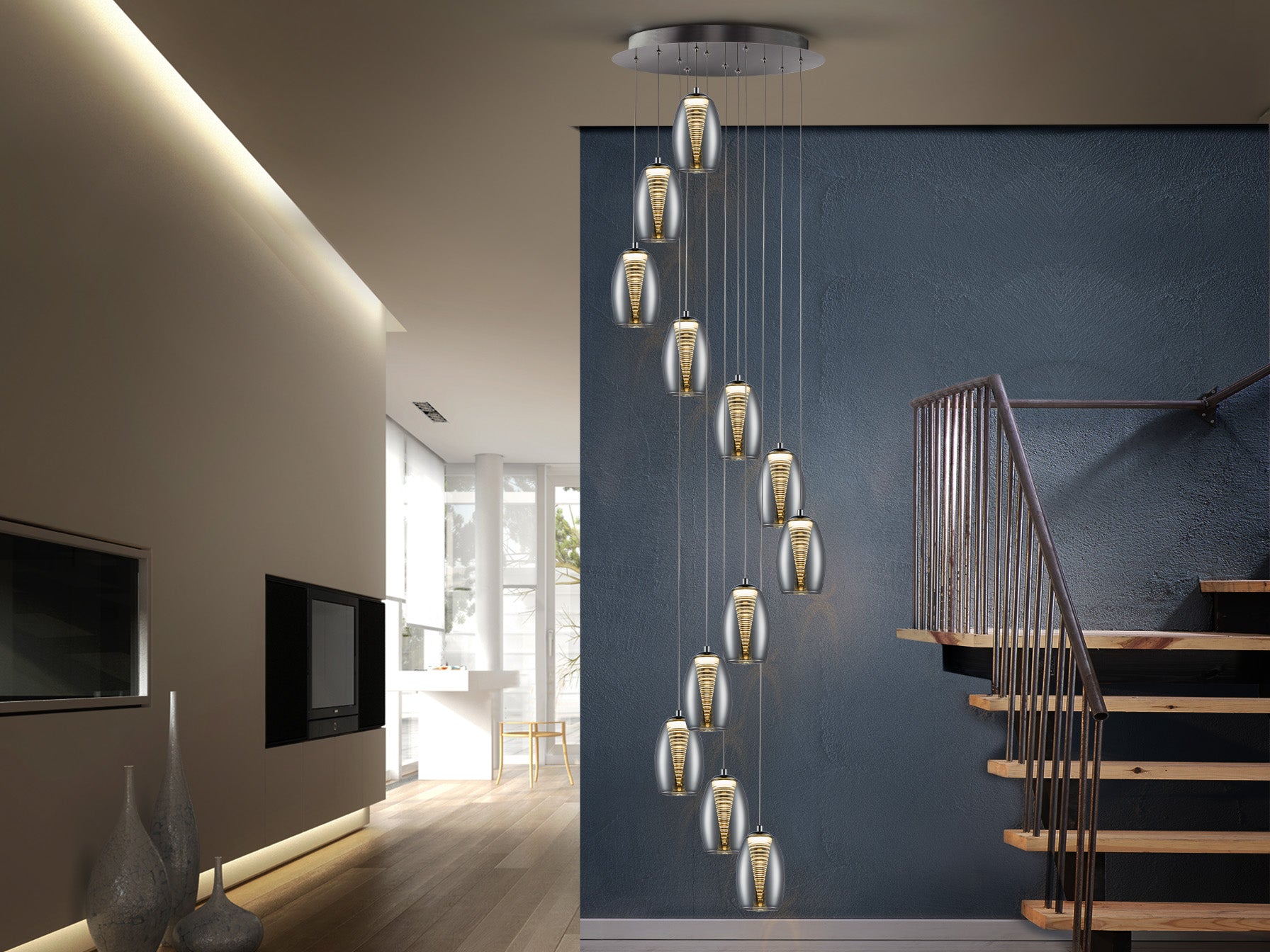 Lámpara LED Moderna Cromo - Schuller Nebula | luzguru.com