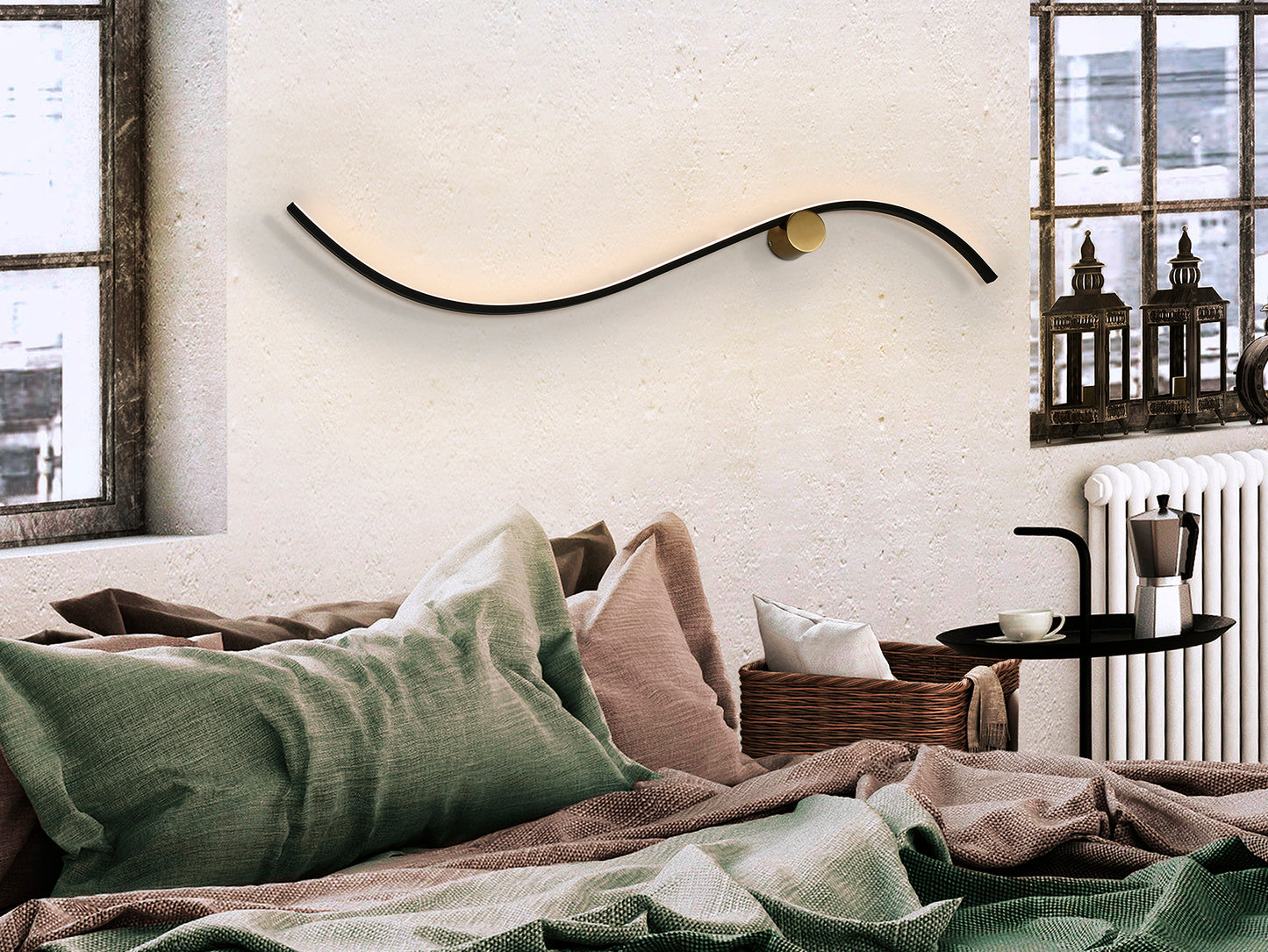 Aplique de Pared Negro Oro - Schuller Siloe - Calidad Premium | luzguru.com