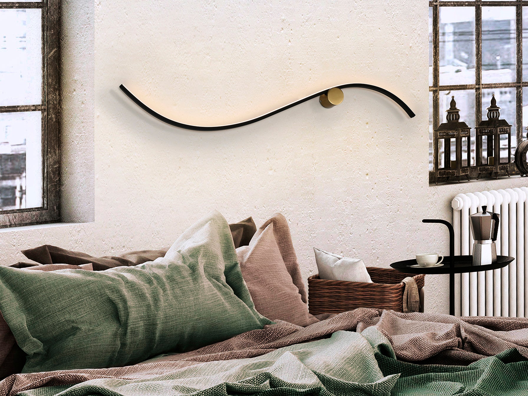 Aplique de Pared Negro Oro - Schuller Siloe - Calidad Premium | luzguru.com