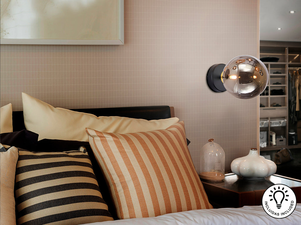 Aplique de Pared Negro y Latón - Schuller Dark - luzguru.com