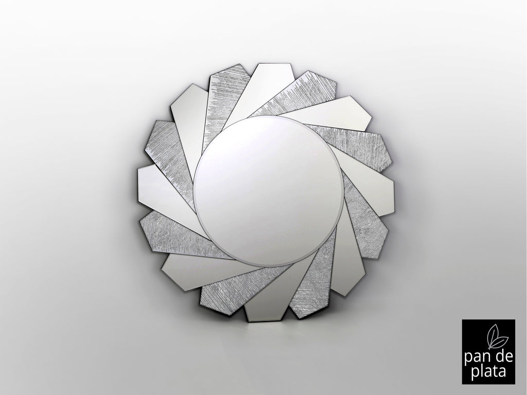 Espejo Moderno Flavia Ø100cm Plata - Schuller | luzguru.com