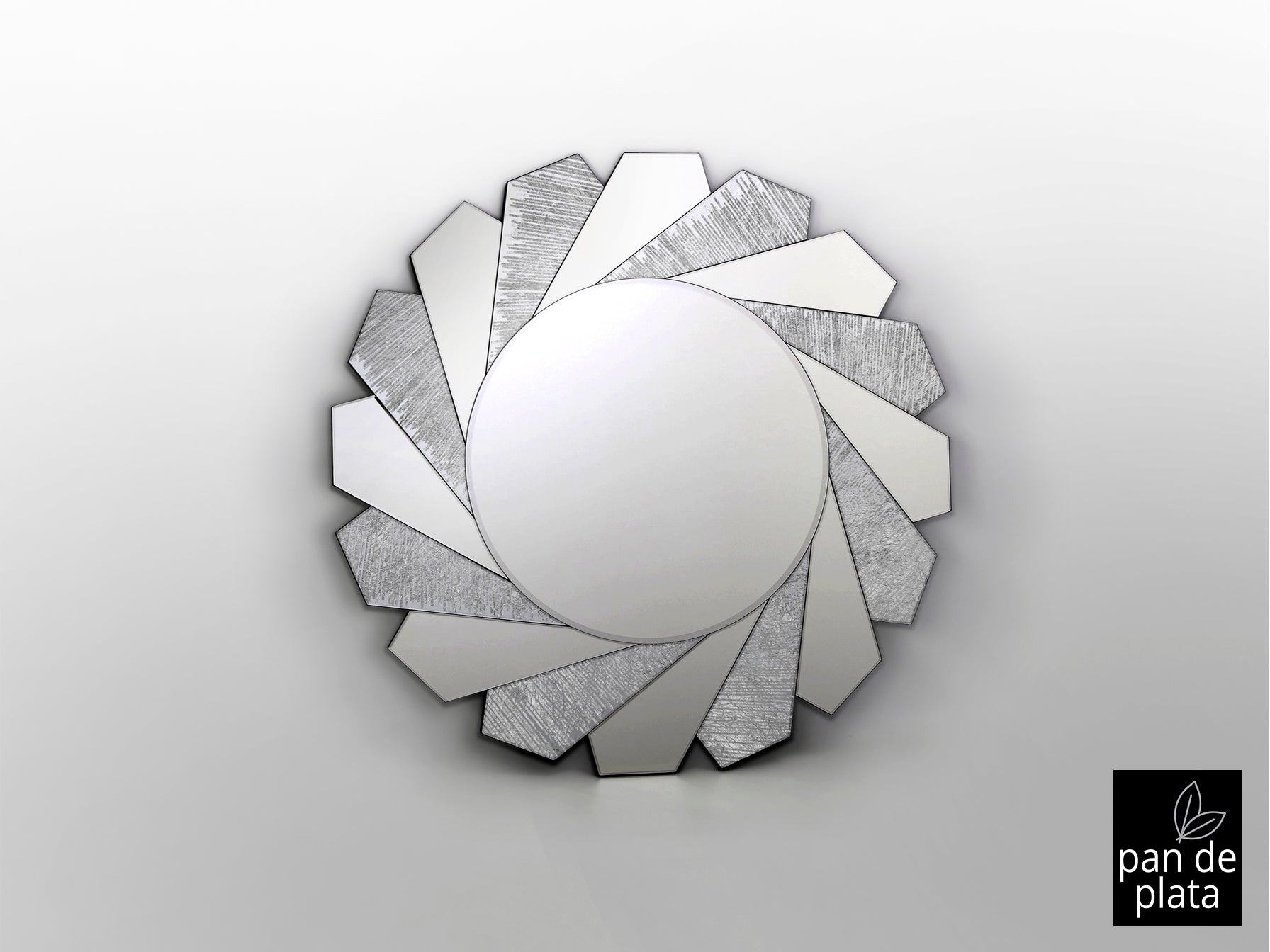 Espejo Moderno Flavia Ø100cm Plata - Schuller | luzguru.com