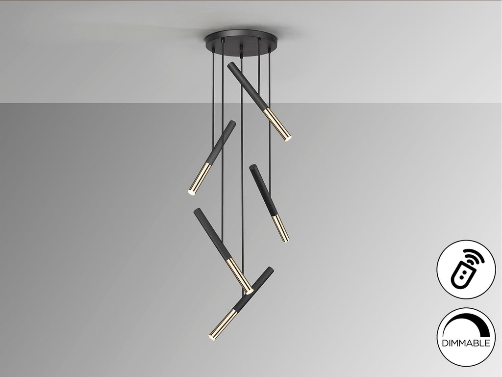 Lámpara Moderna Negro Oro - Schuller Edna - Calidad Premium | luzguru.com