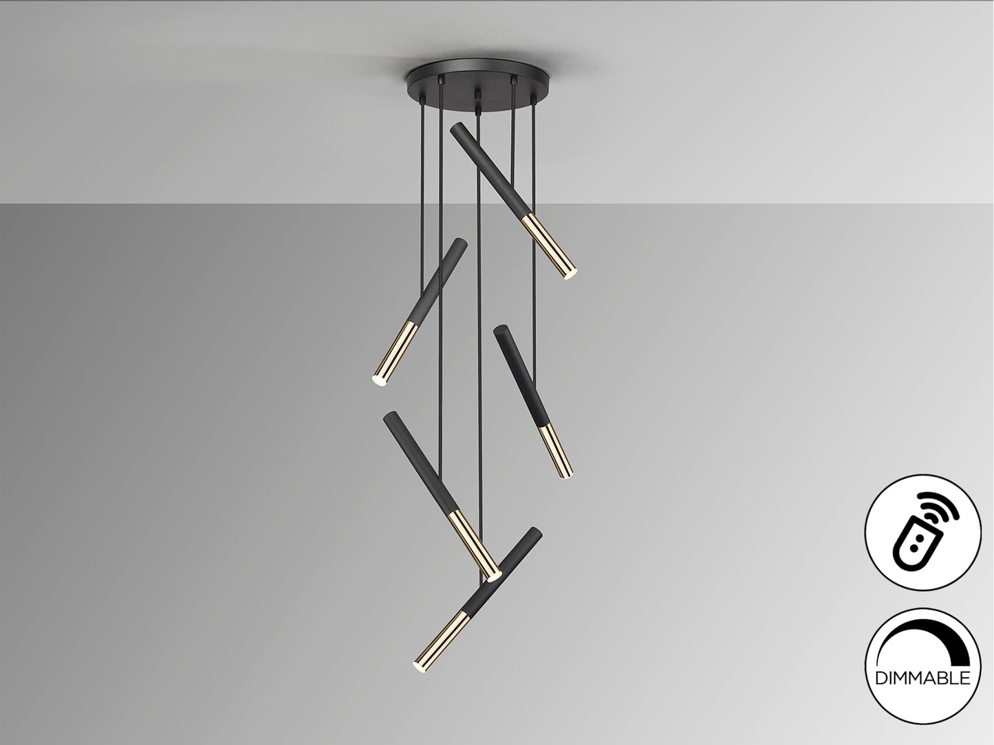 Lámpara Moderna Negro Oro - Schuller Edna - Calidad Premium | luzguru.com