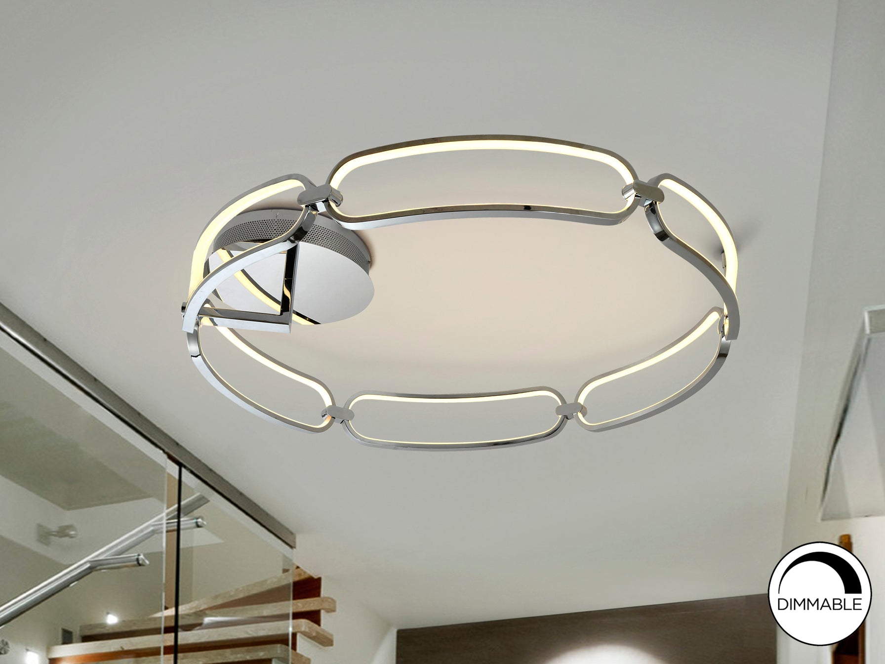 Plafón LED Schuller Colette Ø80cm Cromado - Iluminación Moderna | luzguru.com