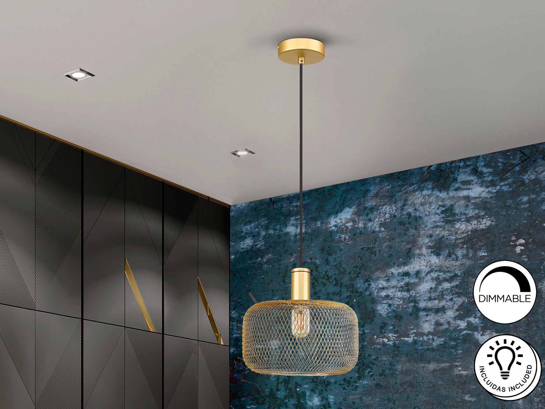 Lámpara de Metal Oro Osiris - Schuller - Calidad Premium | luzguru.com