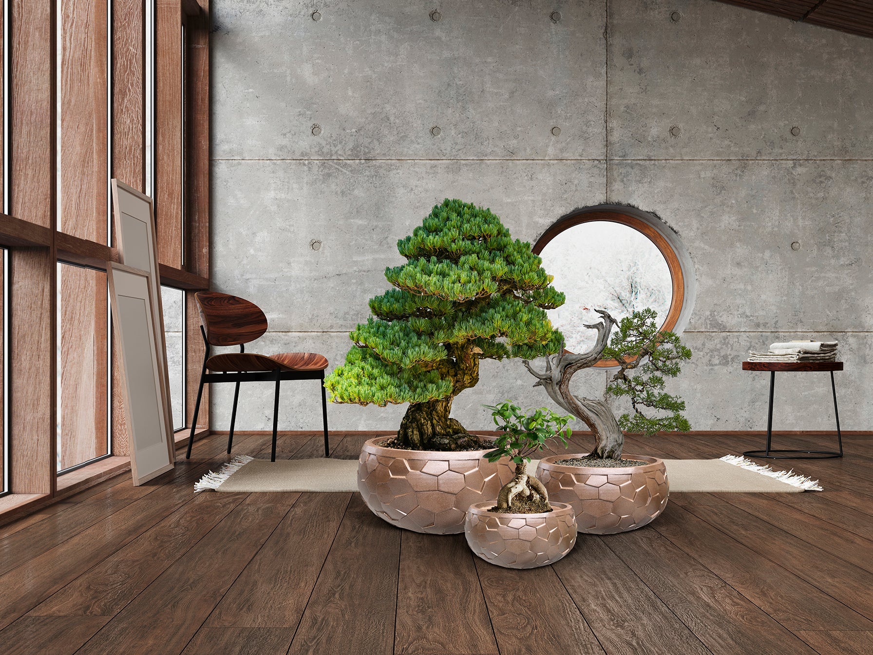 Schuller 602389 - Set de 3 Maceteros Canela Bronce - luzguru.com