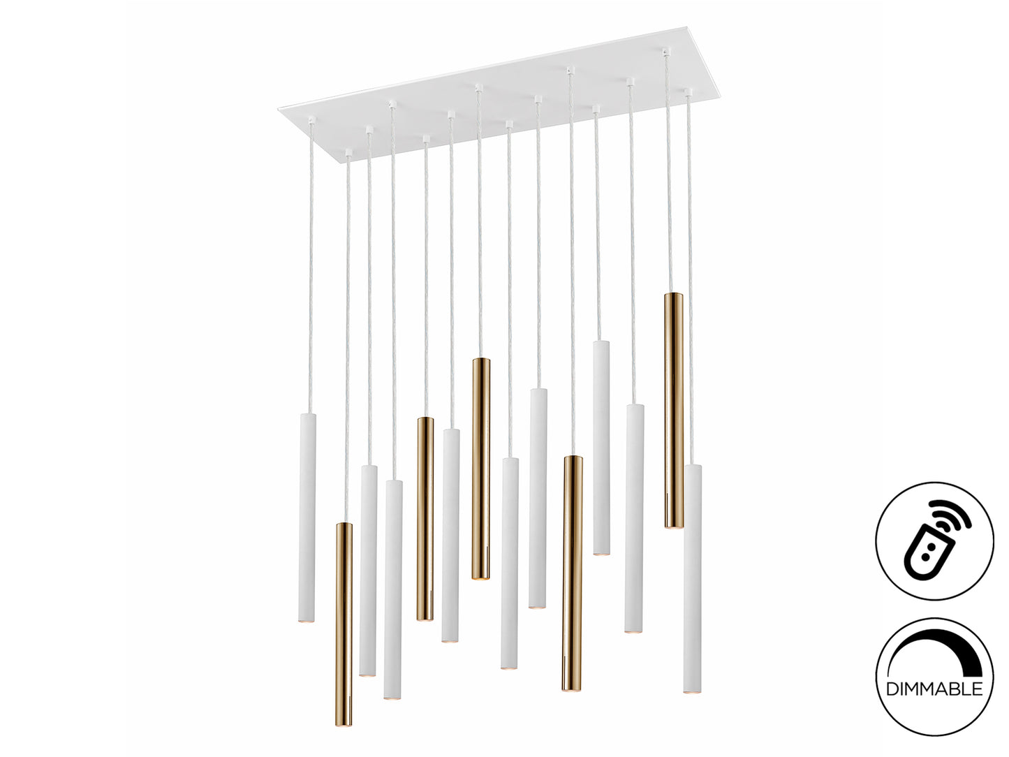 Lámpara Moderna Oro/Blanco 14 Luces - Schuller - Calidad Premium | luzguru.com