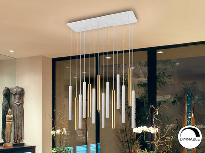 Lámpara Moderna Oro/Blanco 14 Luces - Schuller - Calidad Premium | luzguru.com