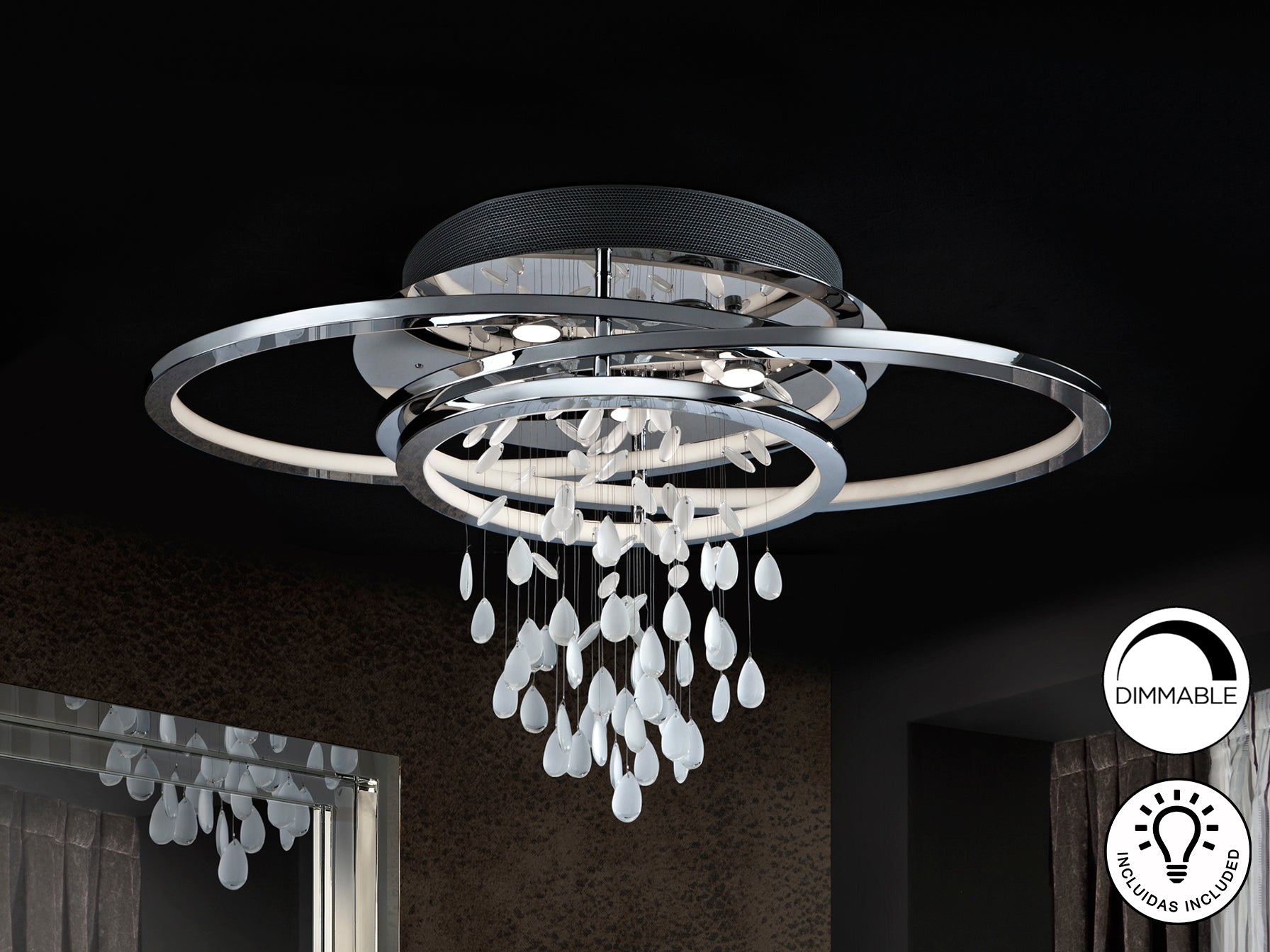 Plafón LED Moderno Cromo - Schuller Bruma | luzguru.com