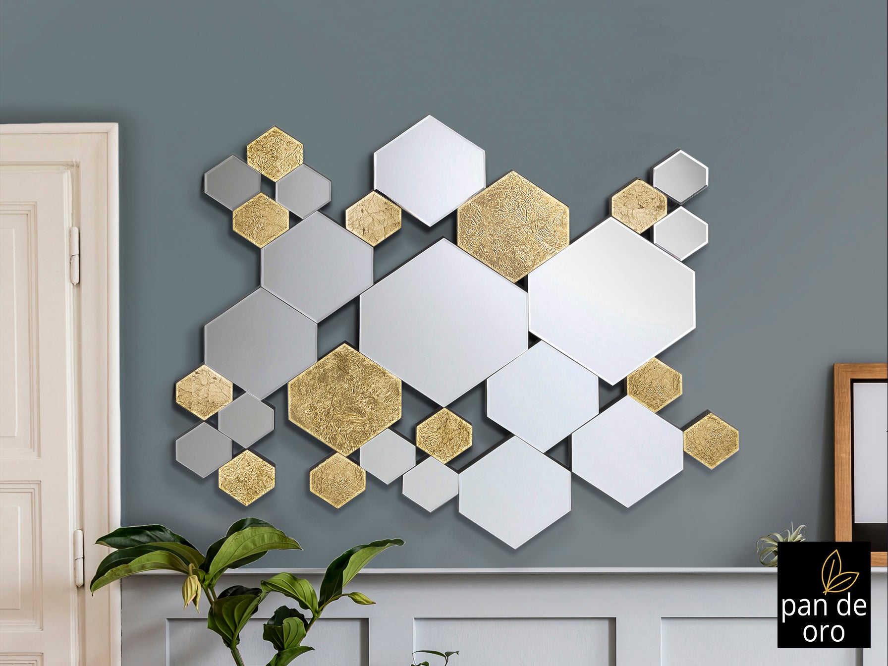 SCHULLER 521192 - Espejo Nadia Pan de Oro - Colección Nadia - LUZGURÚ