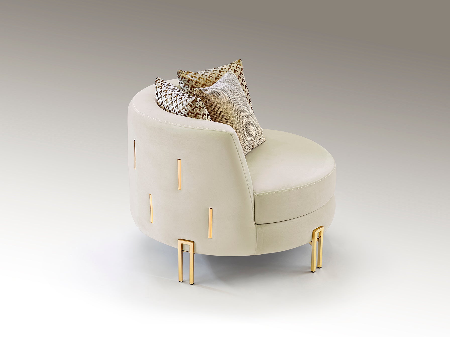 Sillón Viena Schuller 8811011 - Terciopelo Blanco-Oro - luzguru.com