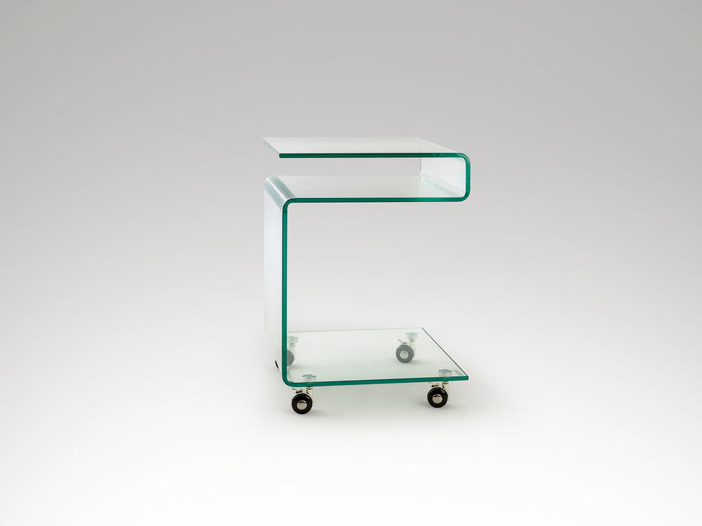 Mesa Auxiliar Cristal Transparente - Schuller - Calidad Premium | luzguru.com