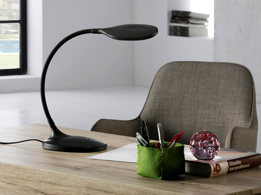 Lámpara Sobremesa LED Negra Schuller Scoop - Iluminación Moderna | luzguru.com