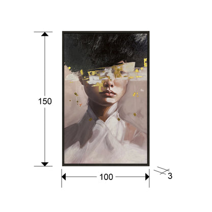 Medidas pintura Schuller Ella (Ref. 441094): 100x150x3 cm.  Lienzo óleo con marco negro.
