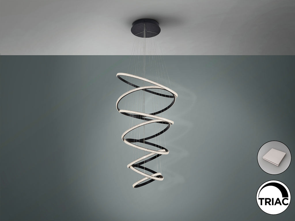 Lámpara Moderna Negra 8 Aros - Schuller Ring - Calidad Premium | luzguru.com