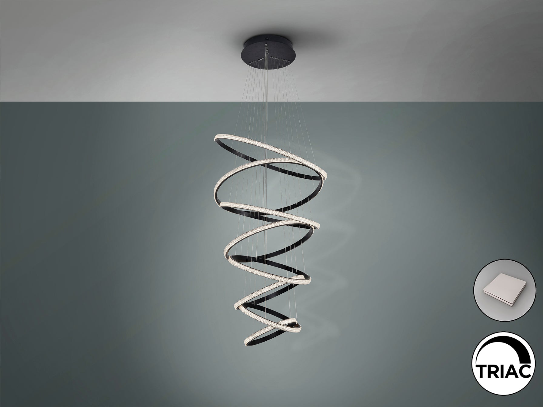 Lámpara Moderna Negra 8 Aros - Schuller Ring - Calidad Premium | luzguru.com