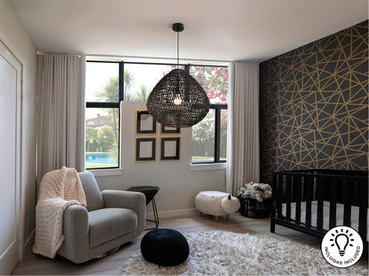 Schuller 408725 - Lámpara Maon de papel trenzado negro - luzguru.com