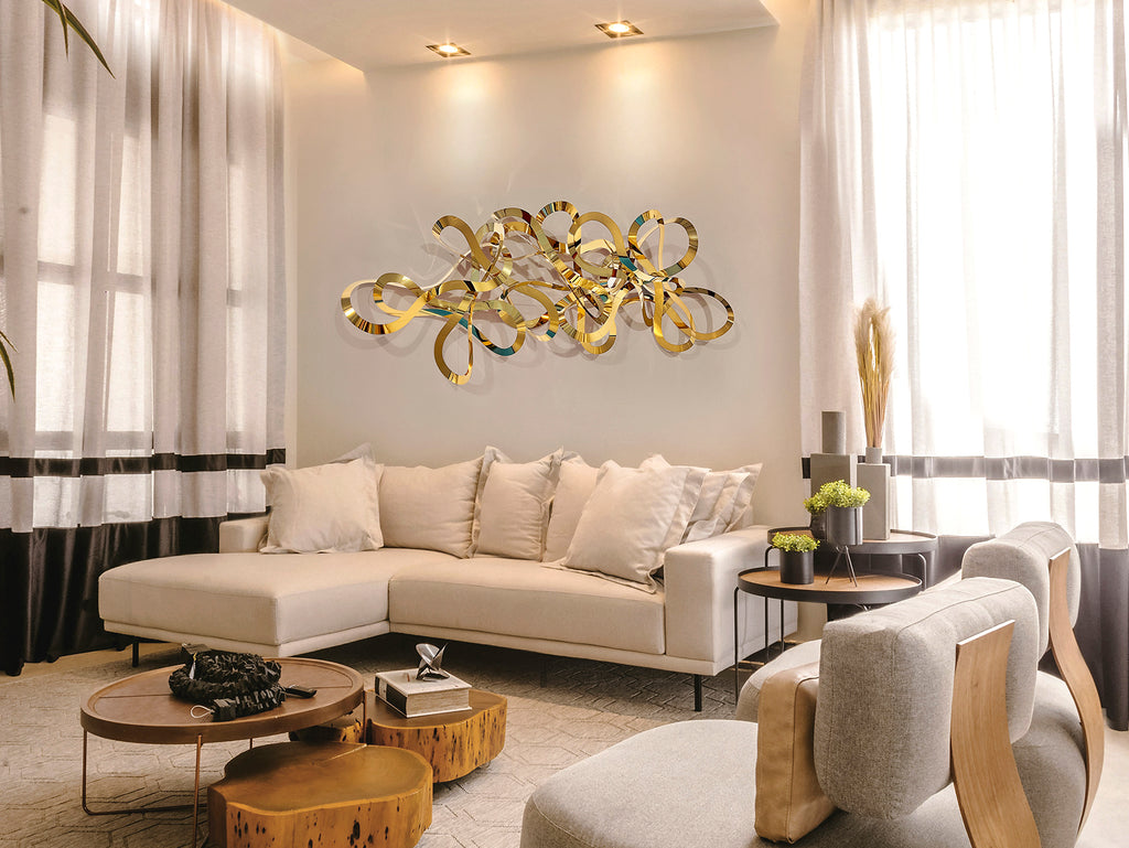 Escultura Pared Medusa Dorado - Schuller - Diseño Moderno | luzguru.com